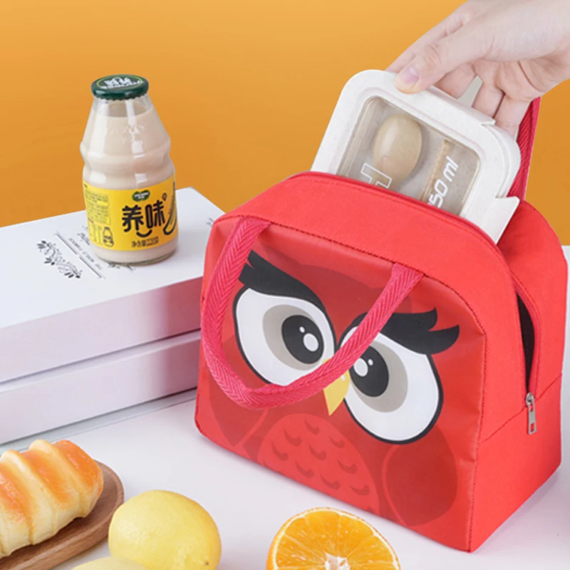 Cartoon Cute Fresh Cooler Lunch Bag For Children Aluminum Thermal Oxford Lunch Box Waterproof Nylon Portable Zipper Food Hangbag