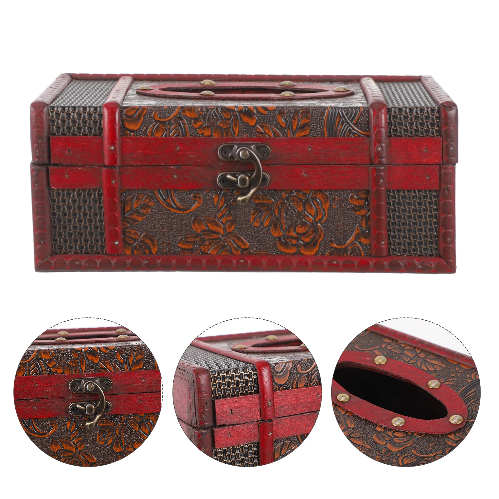 

Retro Tissue Box Holder Decorative ganizer Large Opening Napkin Paper Bathroom Hotel Living Room Restaurant Car