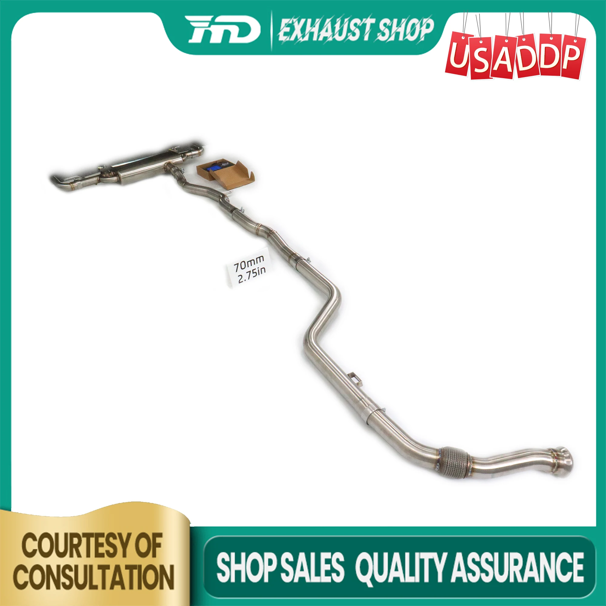 HMD for Mercedes Benz GLC300 X254 Electronic valves Stainless steel Muffler Catback Exhaust pipe Lossless installation