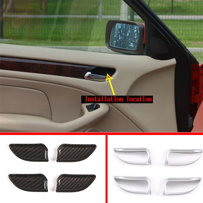 

For BMW 3 Series E46 98-04 ABS Carbon Fiber Car Inner Door Handle Cover Door Bowl Protective Cover Sticker Car Accessories