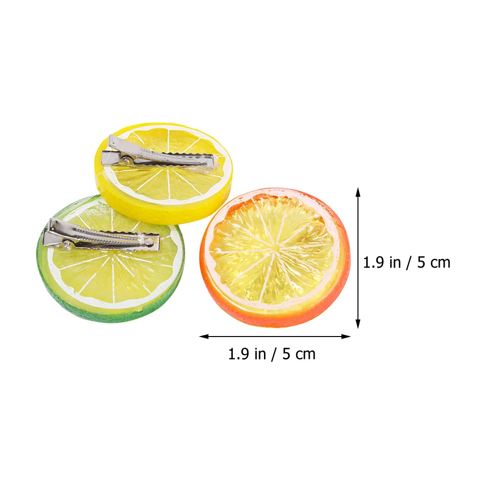 3 Pcs Bobby Pins Simulation Lemon Hair Clip Accessories Barrettes Bride Lovely Clips