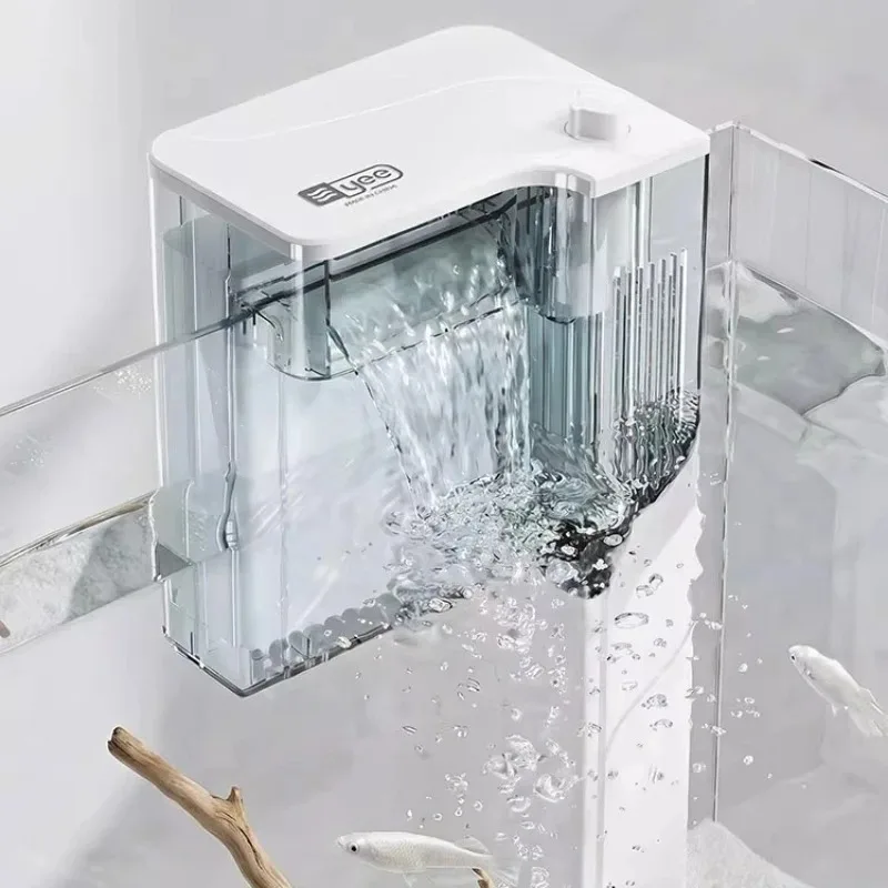 Silent Aquarium Filter Hanging Waterfall Oil Film Removal Fish Tank Filters Circulation Small Filter Fishbowl Water Purifier