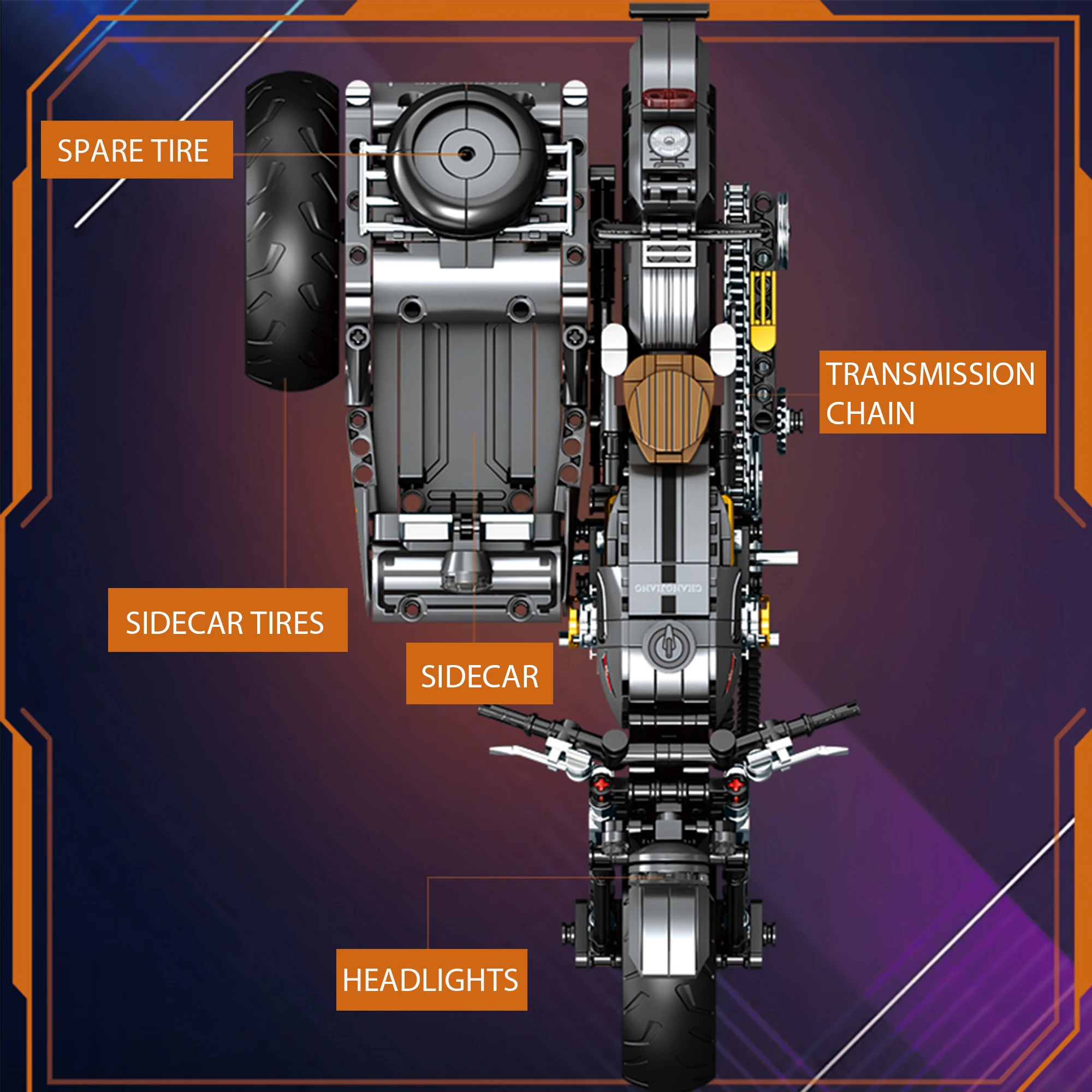 808 قطعة مدينة موتو المتسابق دراجة نارية اللبنات MOC السرعة التقنية الرياضة بطل دراجة نارية الطوب لعب للأطفال الكبار الهدايا #3