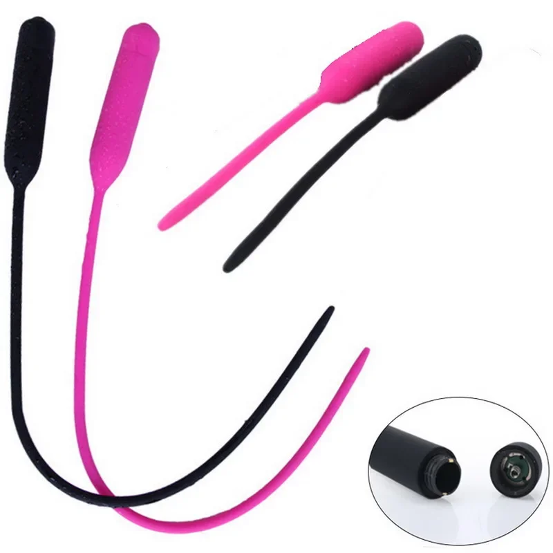 Urethral Vibrator Male Masturbator Sex Toys Silicone Vibrating Penis Plug Urethral Sounds Dilators Sex Products For Men