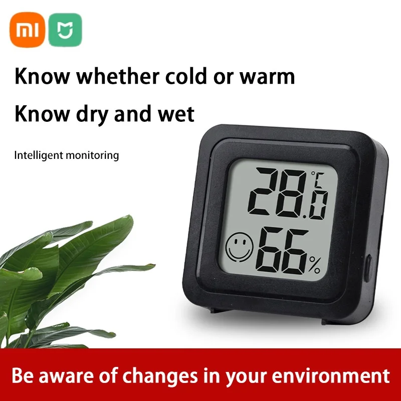 Sakelar Higrometer Termometer Digital LCD Mini Xiaomi ° F/ ° C Pengukur Sensor Pengukur Kelembapan Suhu Magnetik Ruangan Dalam Ruangan 4 Buah