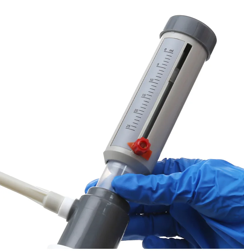 Lab Bottle Top Dispenser Economic Semi-automatic Liquid Dispenser Sleeve Type 0-25 ml Adjustable Liquid Adder Without Bottle