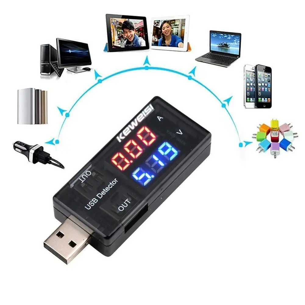 1PC Dual USB Current Voltage Charging Tester Battery Voltmeter Ammeter Charger Doctor Mobile Power Charging KWS-10VA