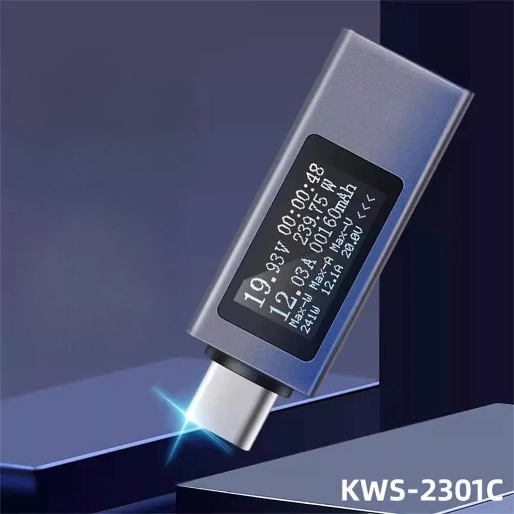 2PCSWS-2302C Type-C Digital Voltage Current Power Meter, Bidirectional Current Tester for Phone Charging Detection