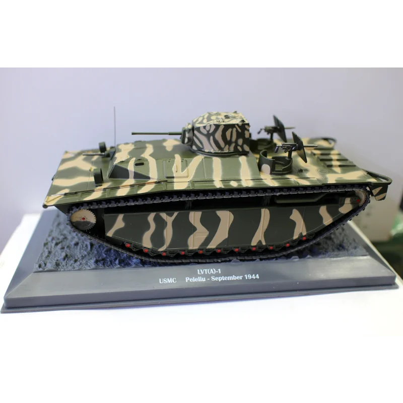 1:43 escala trovão tanque anfíbio lvt (a) peleliu 1944 segunda guerra mundial veículo de assalto modelo de carro brinquedo colecionável presente lembrança