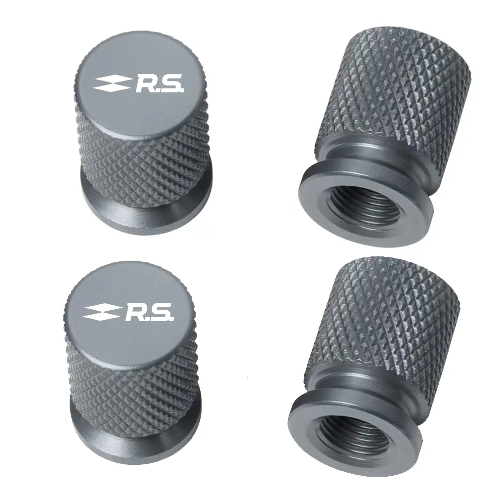 4PcsSet Car Wheel Tire Valve Caps Metal Stem Cover For Renault RS Clio Scenic Logan Megane Koleos Sandero Safrane Accessories - view 4