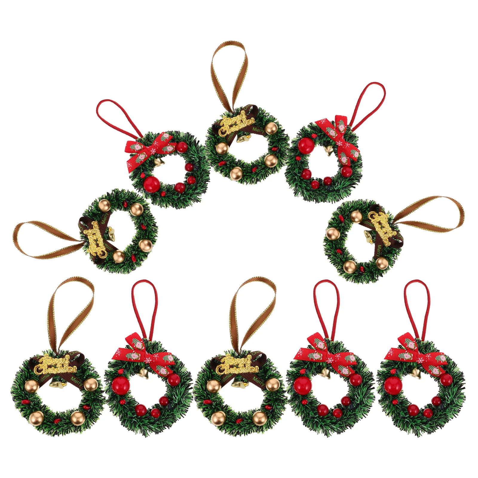 

10Pcs Mini Wreaths Bulk 2.95 Inch Small Artificial Christmas Wreaths for Indoor Decoration Holiday Craft Projects Micro