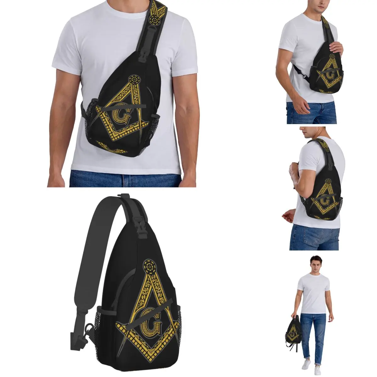 Freemason Mason-Bolso cruzado informal para el pecho, mochila de hombro para senderismo, viaje, ciclismo