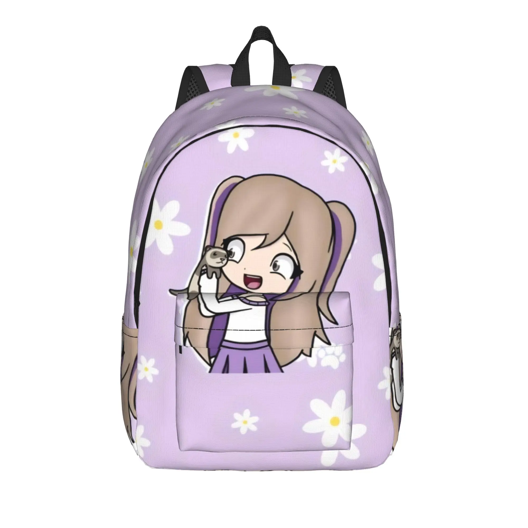 Lyna Vallejos Gamer Backpack for Men Women Cool High School Business Daypack Daisy Foral Laptop Canvas Bags Outdoor