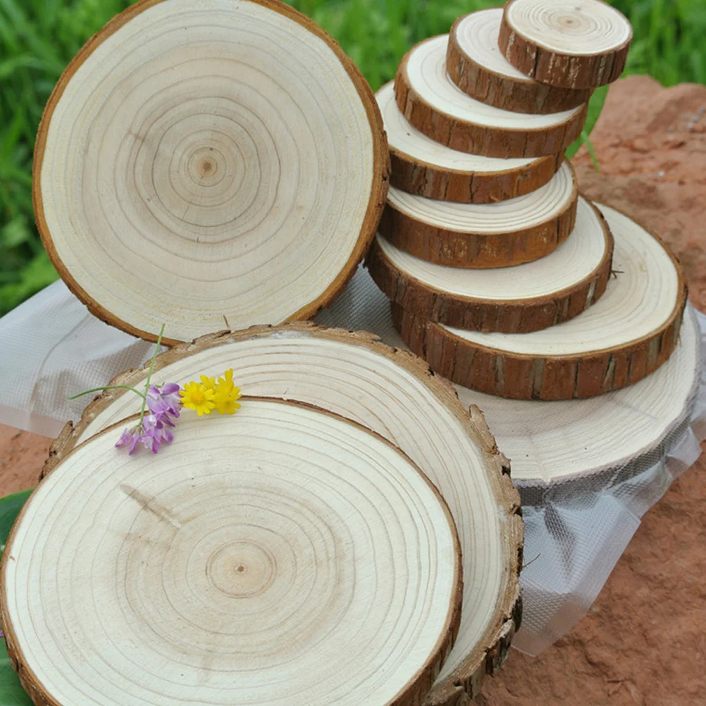 

1Set Natural Wood Slices Round Wooden Slice Decoration Painting Photo Props DIY Craft Accessories for Home Decor Shower
