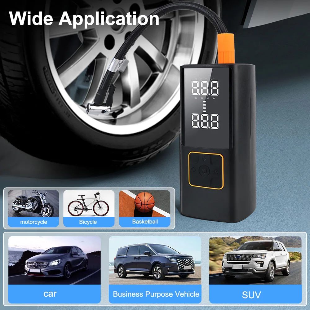 150PSI Wireless Inflator for Motorcycle Bicycle Ball Tire Pressure Test Gauge Portable Air Pump Car Air Compressor Digital