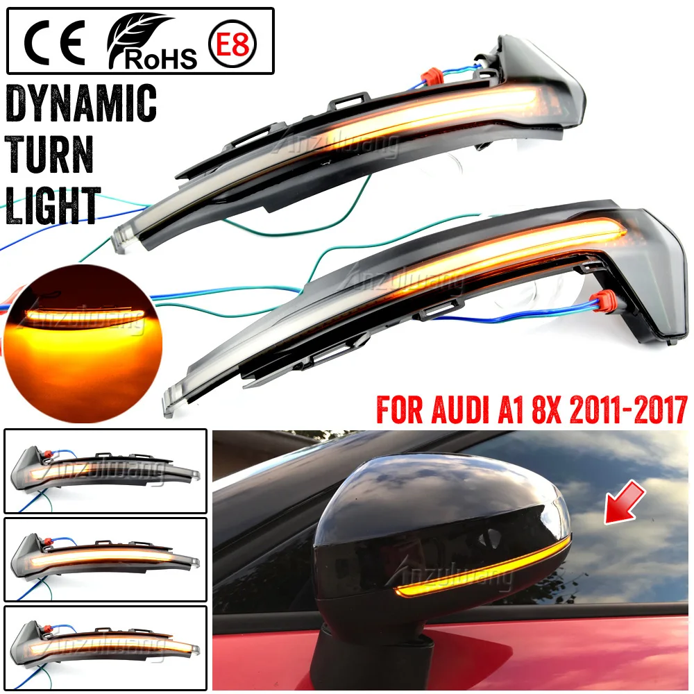 عالية الجودة LED ديناميكية بدوره مصباح إشارة المتعري تدفق المياه الوامض ضوء وماض لأودي A1 (8X) 2011-05.2018