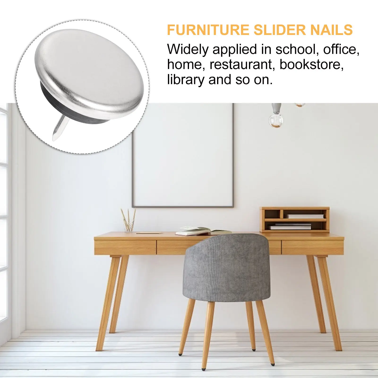 20Pcs Furniture Slider Nails Floor Protectors Chair Glides Furniture Pads Anti-Scratch Pads for Home Office School