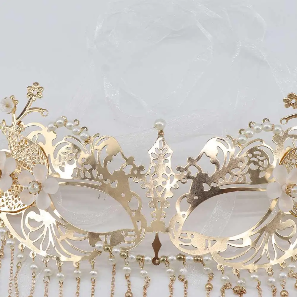 

Elegant Gift Alloy Floret Pearls Anonymous Face Cover Women Mysterious Veil Wedding Headdress Chinese Style Accessories