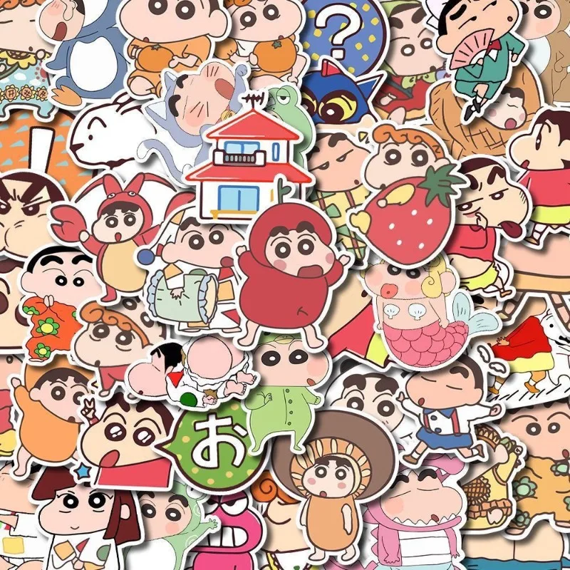 98PCS Cartoon Cute Crayon Shin-chan Stickers Mobile Phone Case Refrigerator Guitar Luggage Decoration Stickers Wholesale