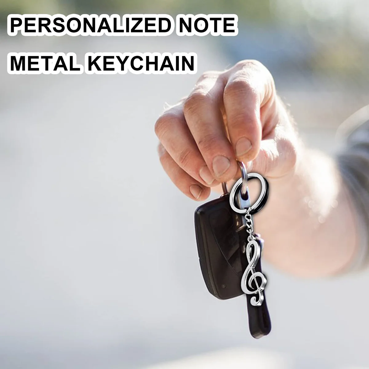 Fashion Metal Musical note Key chain Cool Luxury Car Key Ring Musical Bag pendant Keychains For Man Women Gift jewelry