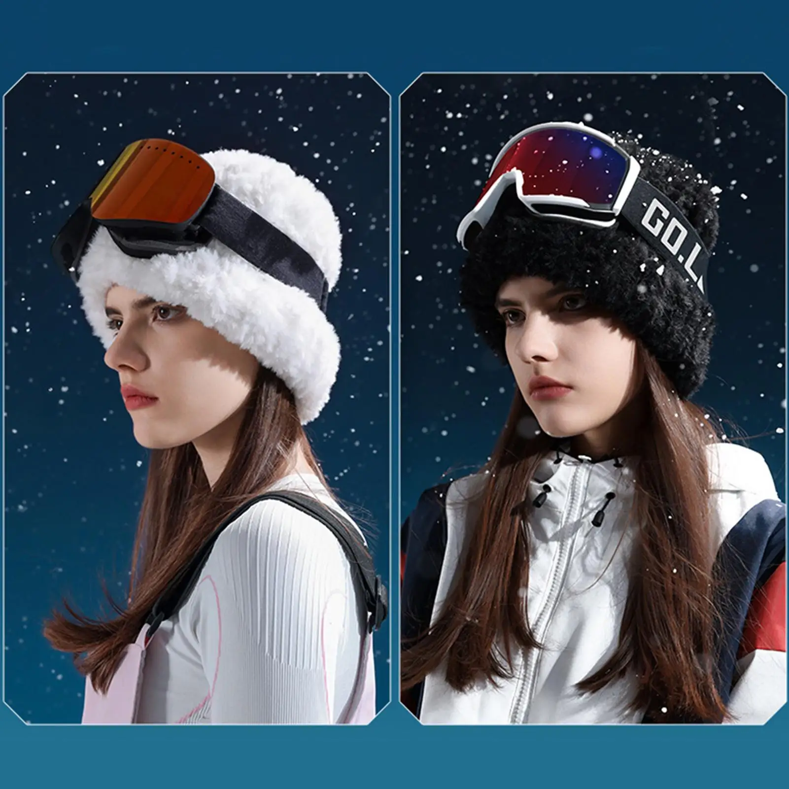 قبعة شتوية دافئة محبوكة أغطية الرأس الشتاء في الهواء الطلق الكروشيه قبعة تزلج لصيد الأسماك التزلج الدراجات النارية التنزه التخييم ركوب الخيل #5