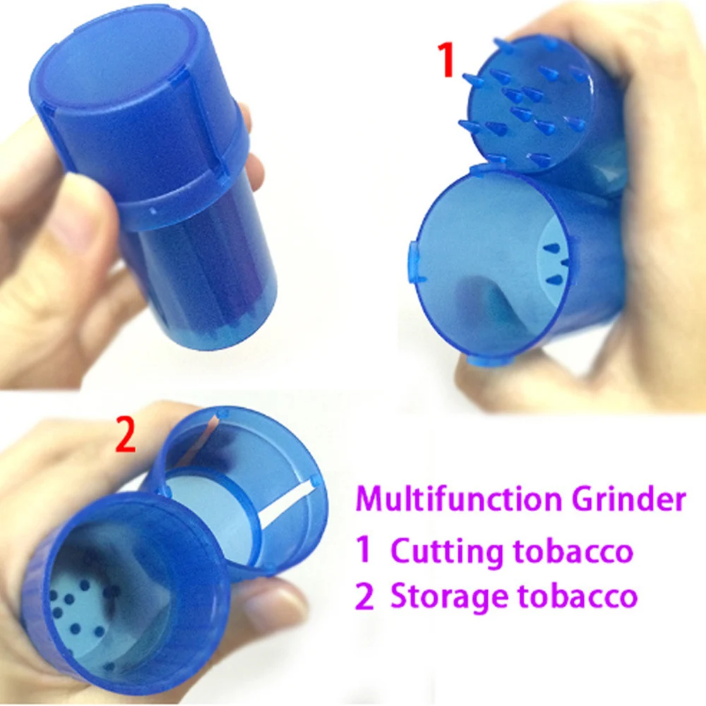 Herb Storage Container and 40MM Grinder Plastic Tobacco Grinder 75ML moke Spice Crusher Hand Muller Smoking