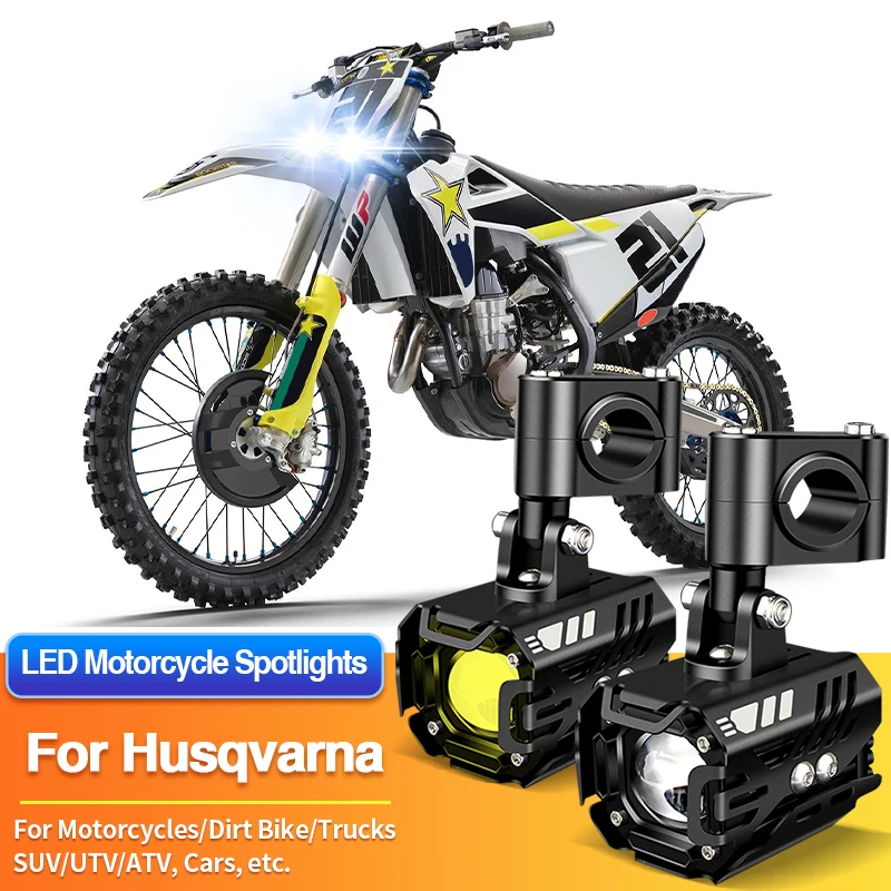 

1/2PCS LED Universal Motorcycles Headlight 2 Color Fog Light UTV ATV for Husqvarna 701/EE 5/FC250/FC350/FC450/FE250/FE350/FE350S