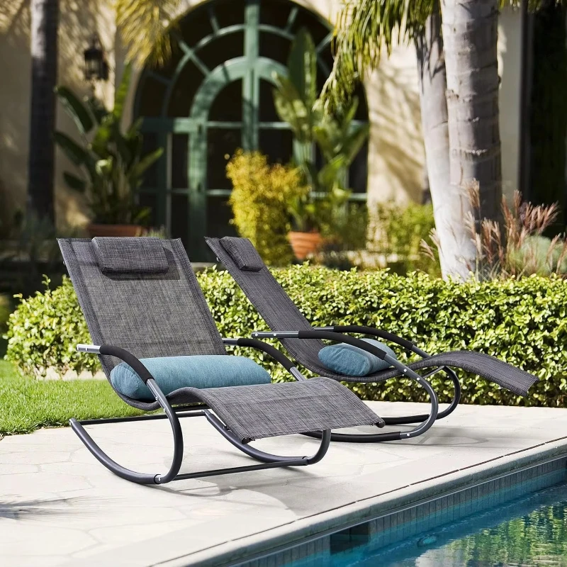 Outdoor loungers, beach loungers, loungers with removable pillows, suitable for terraces, lawns, swimming pools