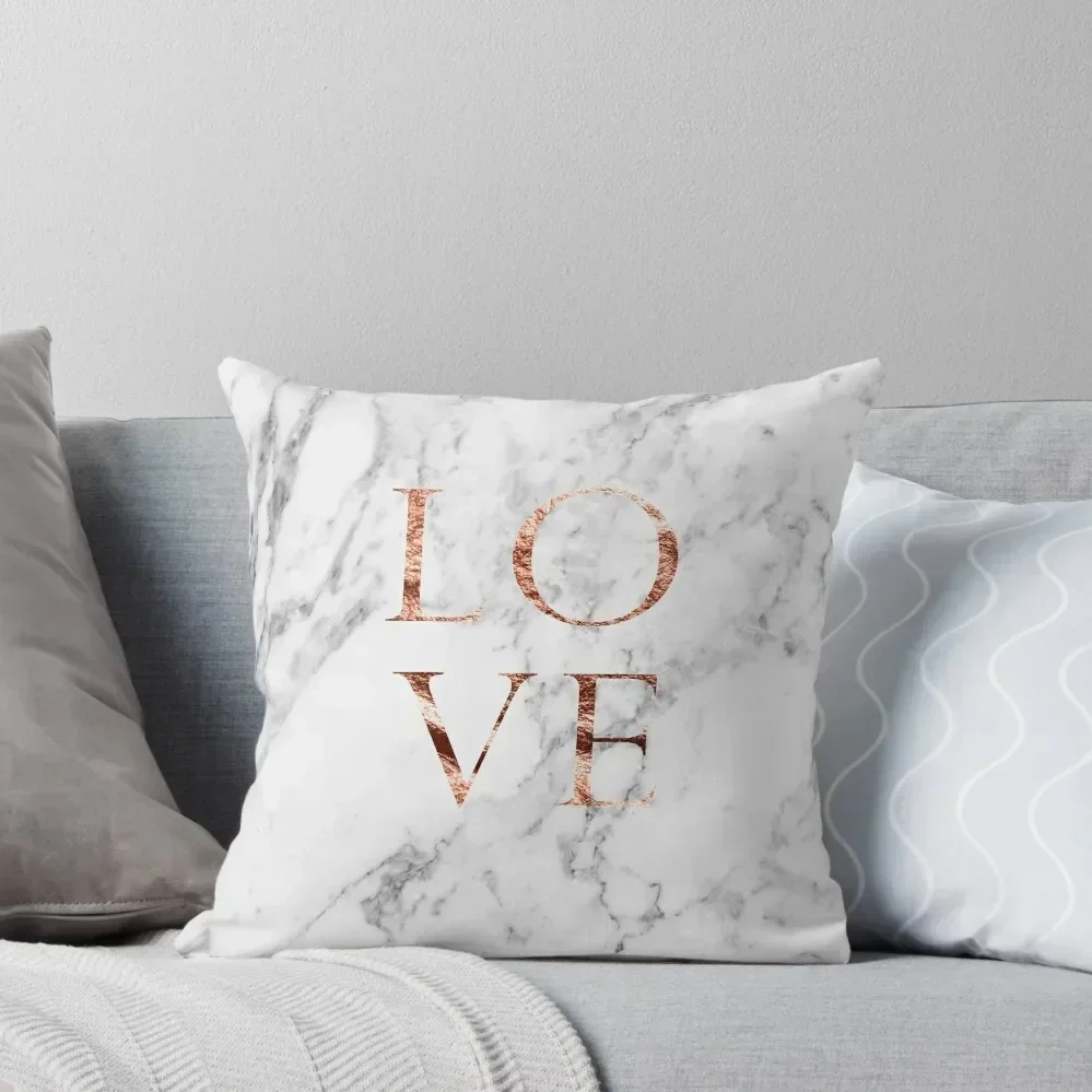 

Rose gold marble LOVE Throw Pillow Cushions For Sofa Christmas Pillows Pillows Aesthetic autumn pillowcase pillow