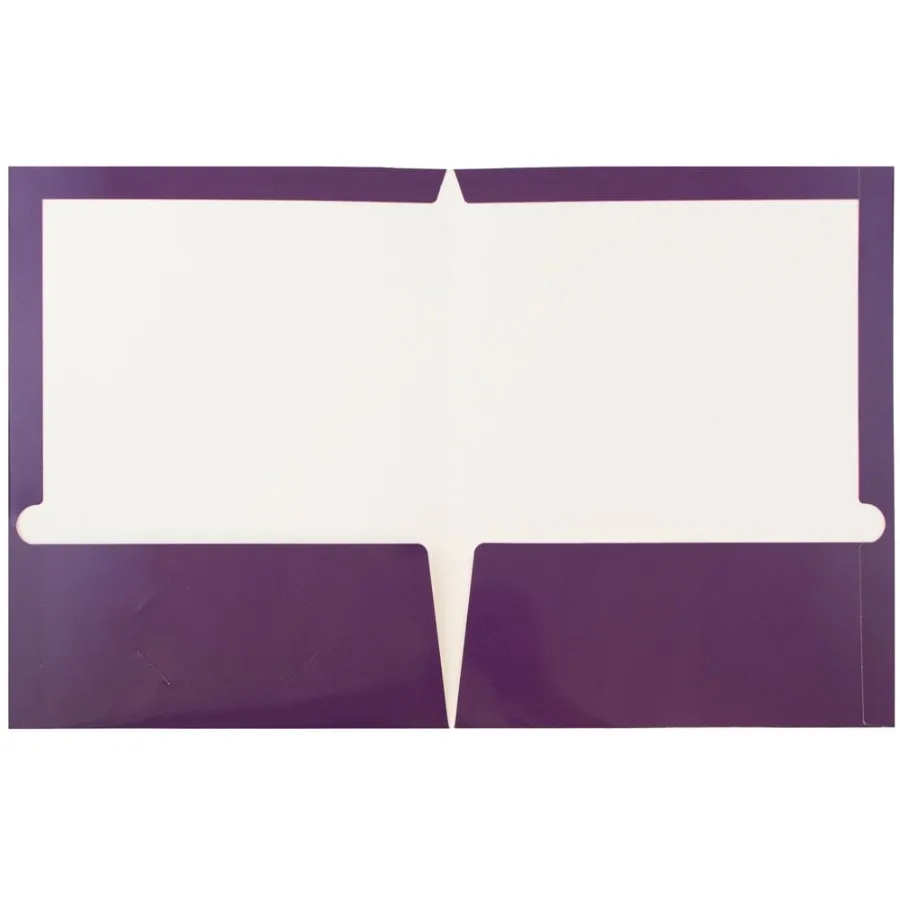 

Glossy Two Pocket Folders Purple 25 per Pack