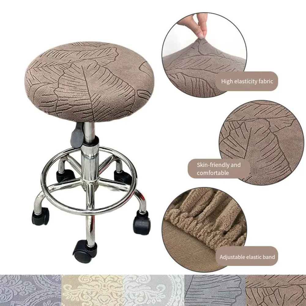 

Seat Cover Round Stool Cover Bar Seat Case Swivel Chair Cover Seat Slipcover Jacquard Breathable Comfortable Home Textile