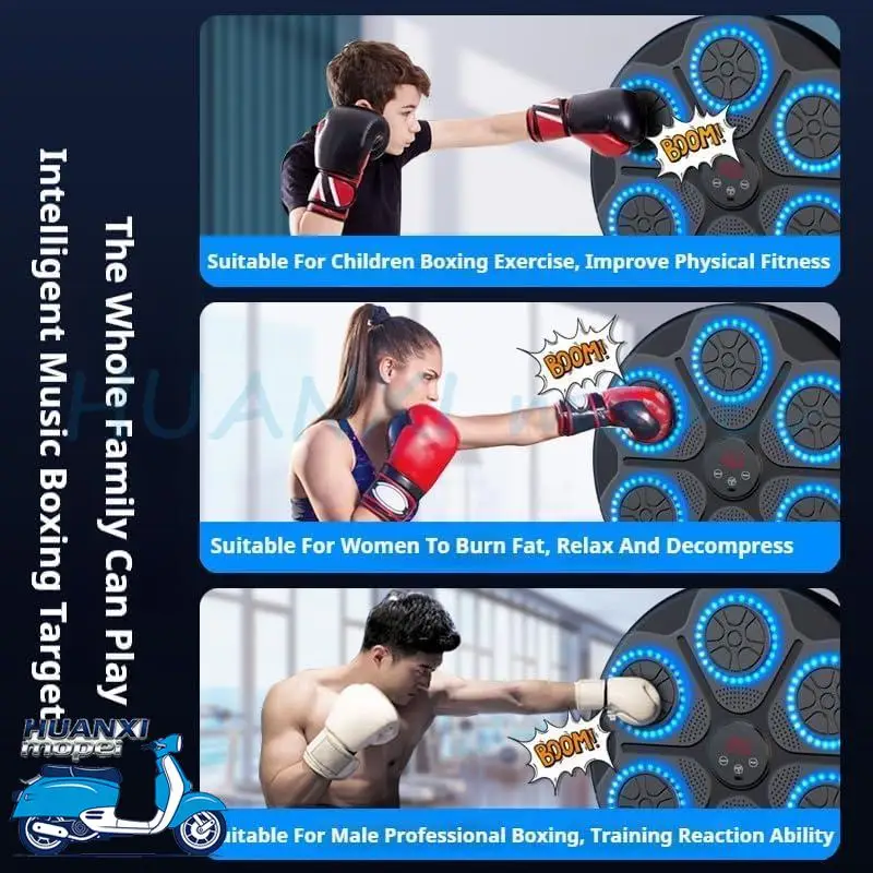 Upgrade Intelligent Music Boxing Machine for Adults & Kids, LED Display & Smart Bluetooth, Wall Mounted Boxing Trainer for Home, Indoor and Gym Use, Have Fun view 3