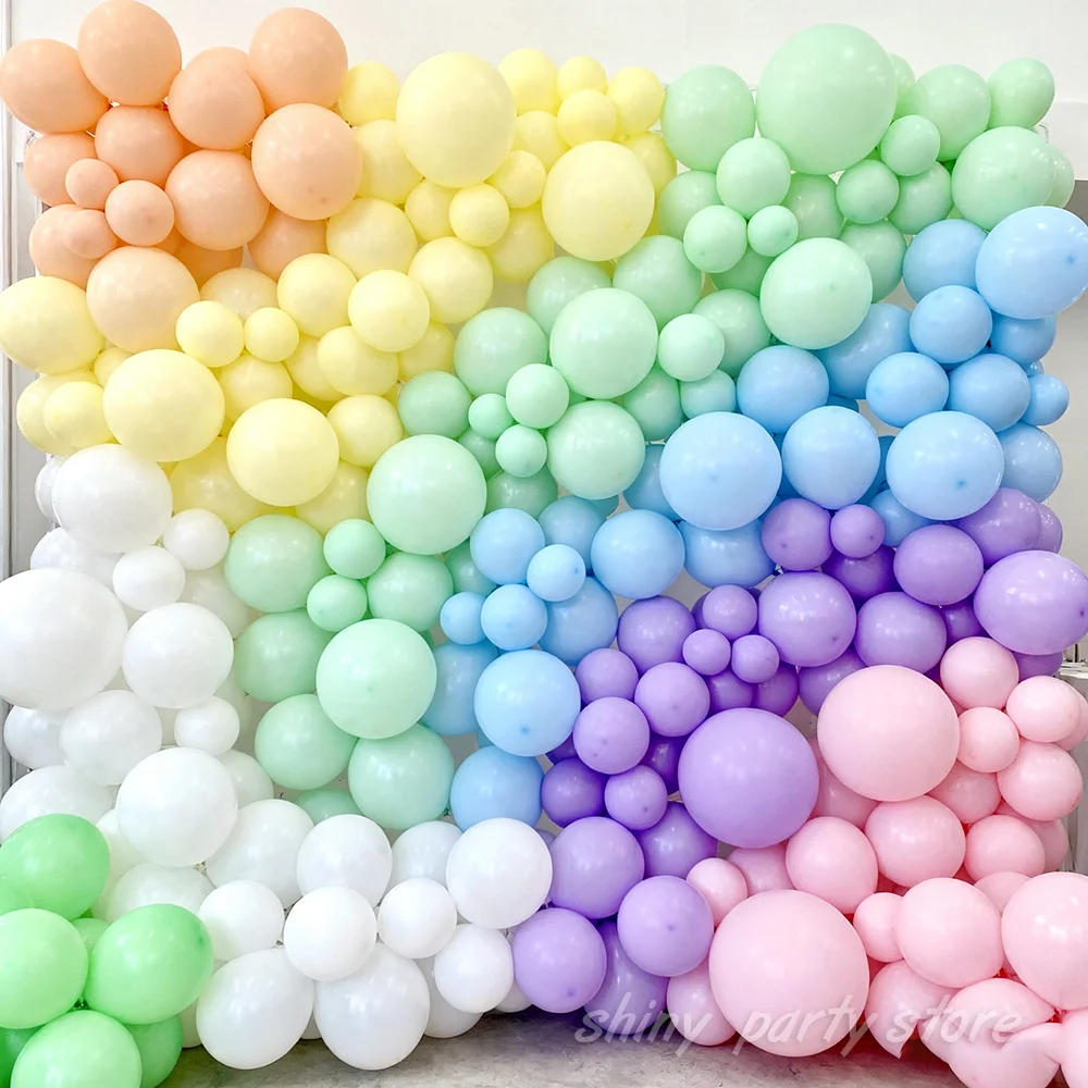 50 قطعة بالونات قوس قزح متعددة الألوان قوس الوردي الأخضر الأرجواني البرتقالي الأصفر الأزرق الجلد الأبيض بالونات اللاتكس لحفل زفاف وعيد ميلاد #4