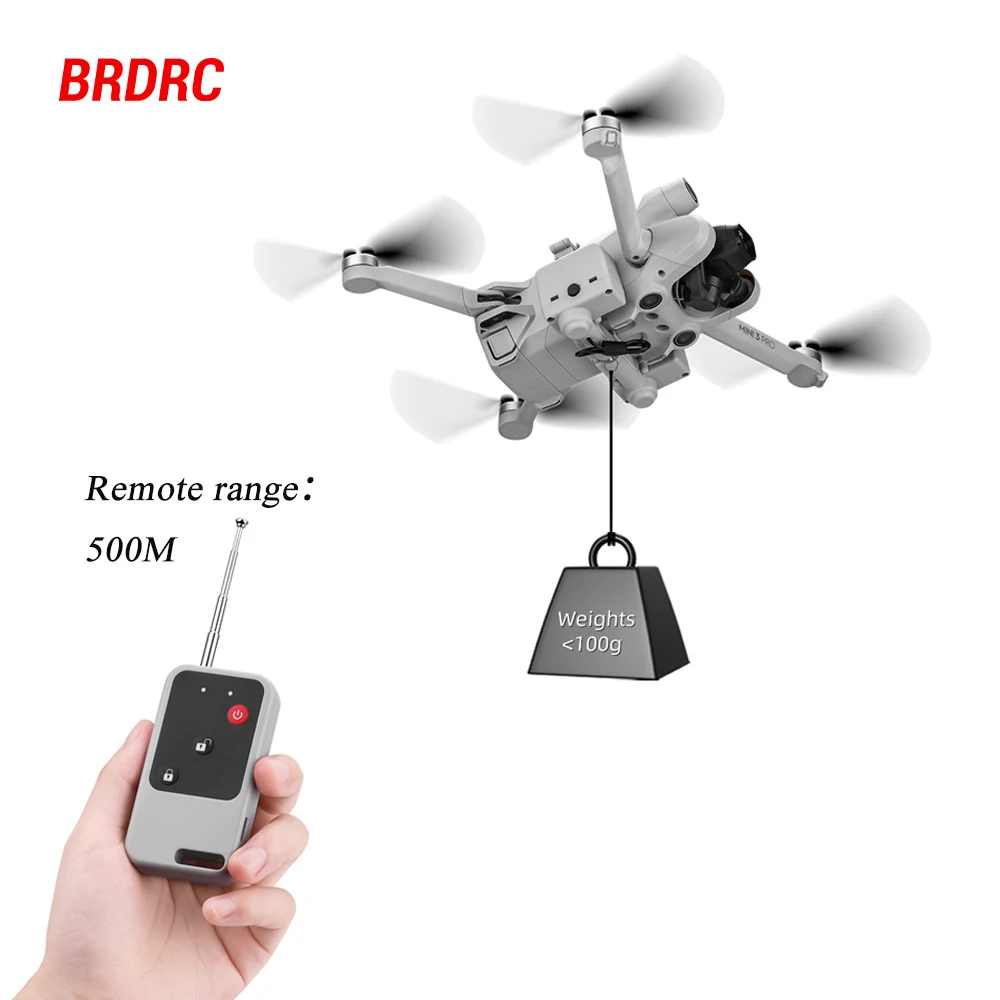 BRDRC Control Range 500M Airdrop System For DJI Mini 3/3 Pro Drone Fishing Bait Wedding Gift Delivery Thrower Drone Accessories