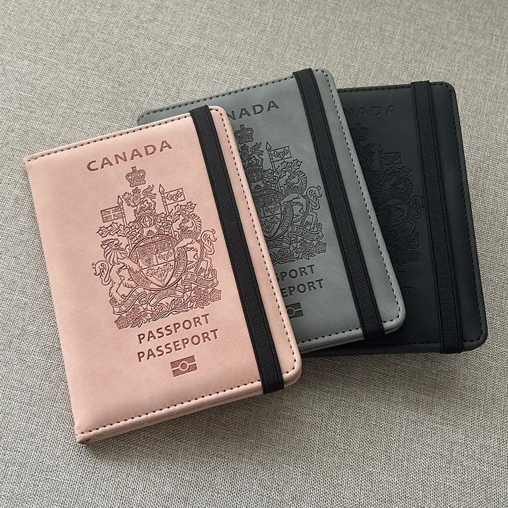 Accessori da viaggio protezione per passaporto canadese Cover in pelle Pu per passaporto Drop Shipping