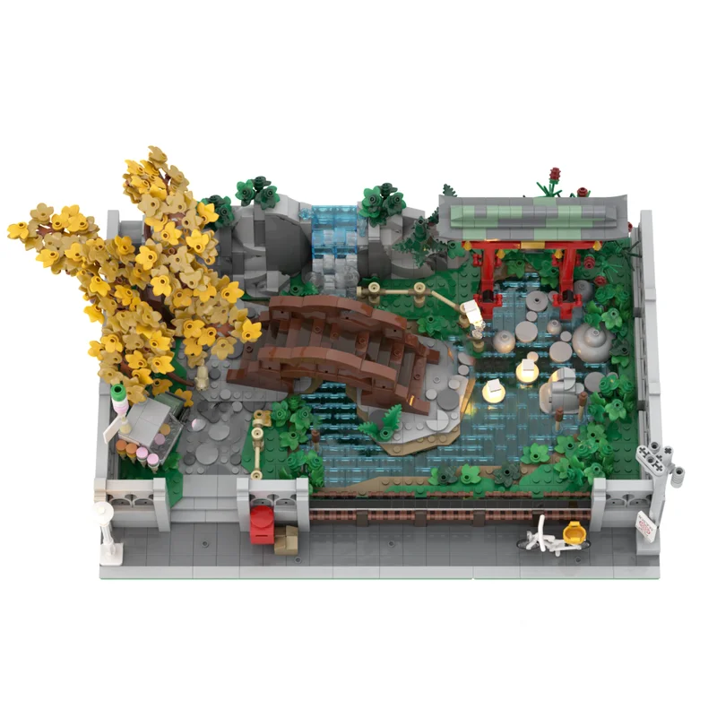 Cash Moc bouwstenen Chinese stijl tuinarchitectuur technologie module bouwstenen vakantiegeschenken kindereducatiea