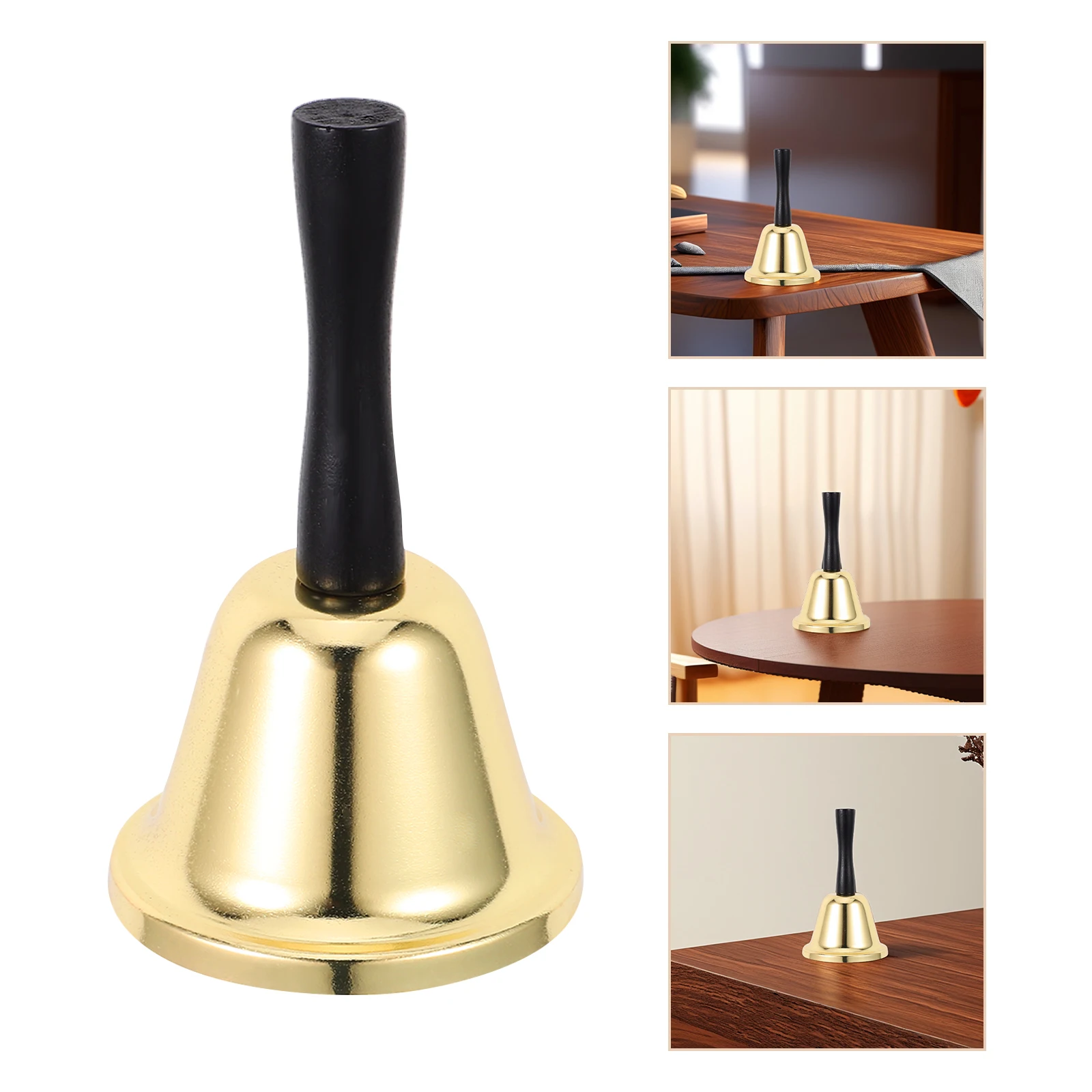 

Golden Stainless Steel Hand Service Bell For Classroom Wedding Event Loud Clear Sound Cheering Call Bell