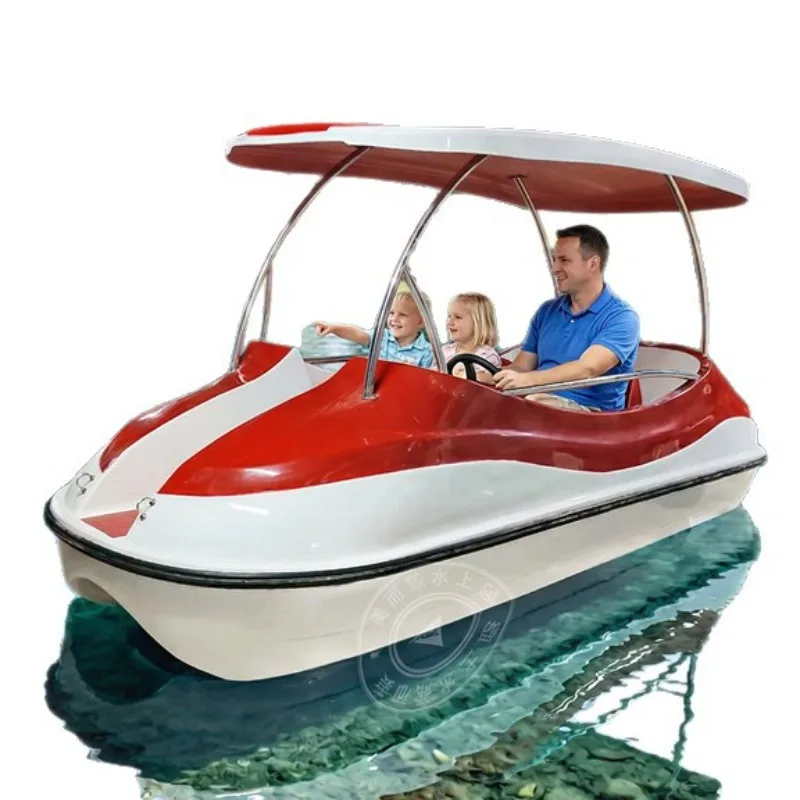 Water Park People Electric Boat Fiberglass Boat Scenic Area Entertainment Boat Pedal Electric Cruise