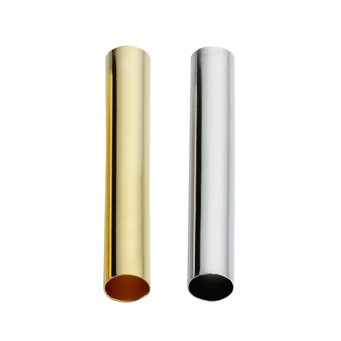 50/100PCS Copper Straight Tube Bead Gold Rhodium 4/6mm Hole 30mm Length Cube Spacer Beads Connector DIY Jewelry Making Bracelet