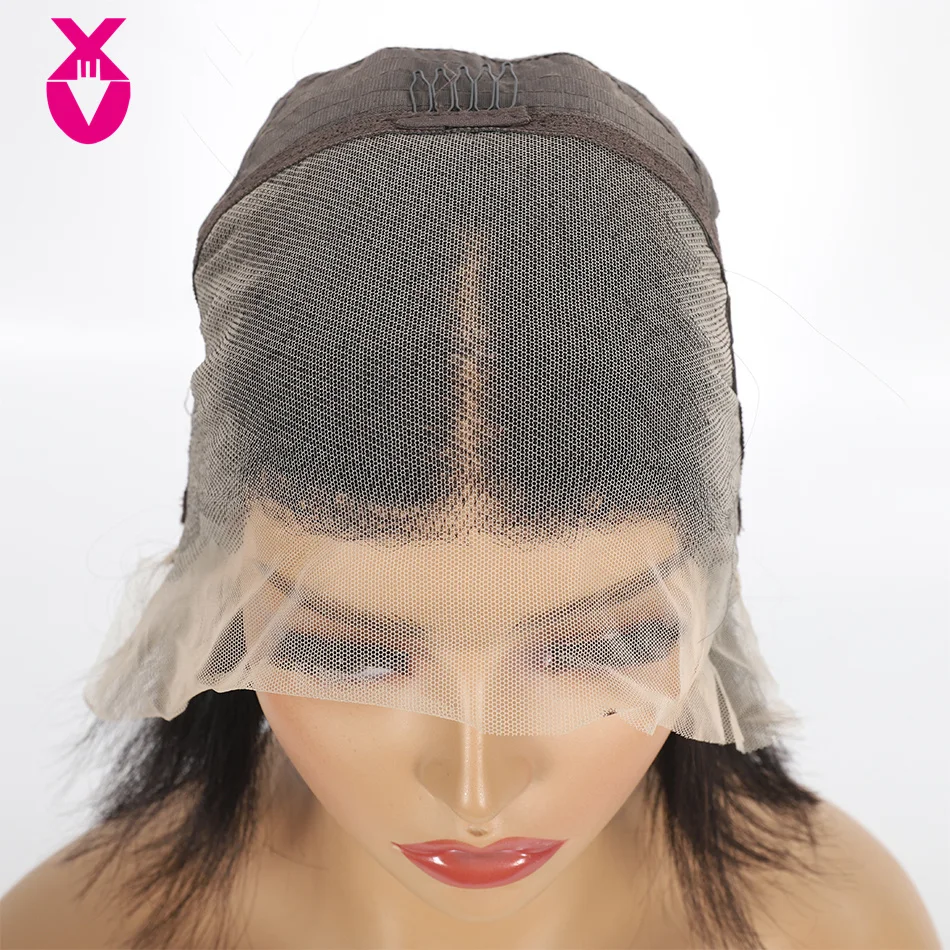 Pelucas de cabello humano con frente de encaje recto, peluca de cabello humano Frontal de encaje transparente brasileño 13x4 para mujeres negras, pelucas de cabello virgen