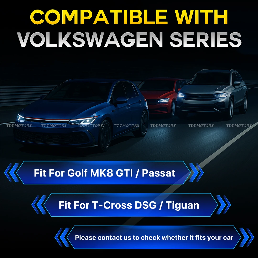 TDD لامعة/ماتي ألياف الكربون المغناطيسي مجداف شيفتر لفولكس واجن جولف 8 MK8 GTI جولف R بولو عجلة القيادة التحول مجداف
