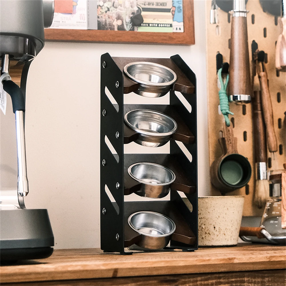 4 Slots Coffee Filter Bowl Holder Espresso Basket Rack Display Storage Kitchen Appliance Coffee Maker Parts