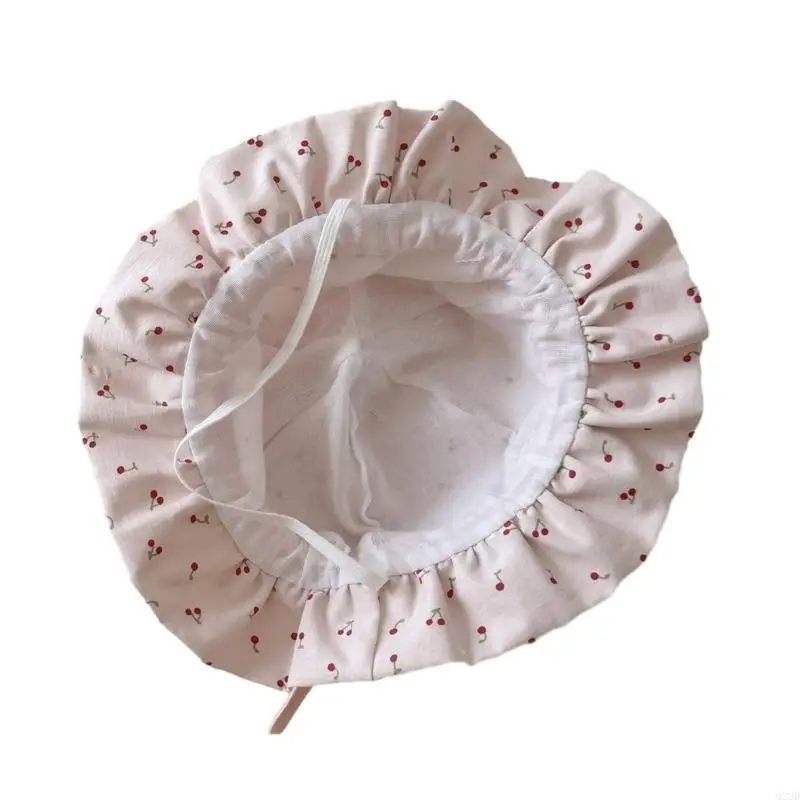 

Q22D Fisherman Hat for Babies Spring Summer Infants Toddlers Bucket Cap Soft Breathable Basin Hats with Lace Decoration