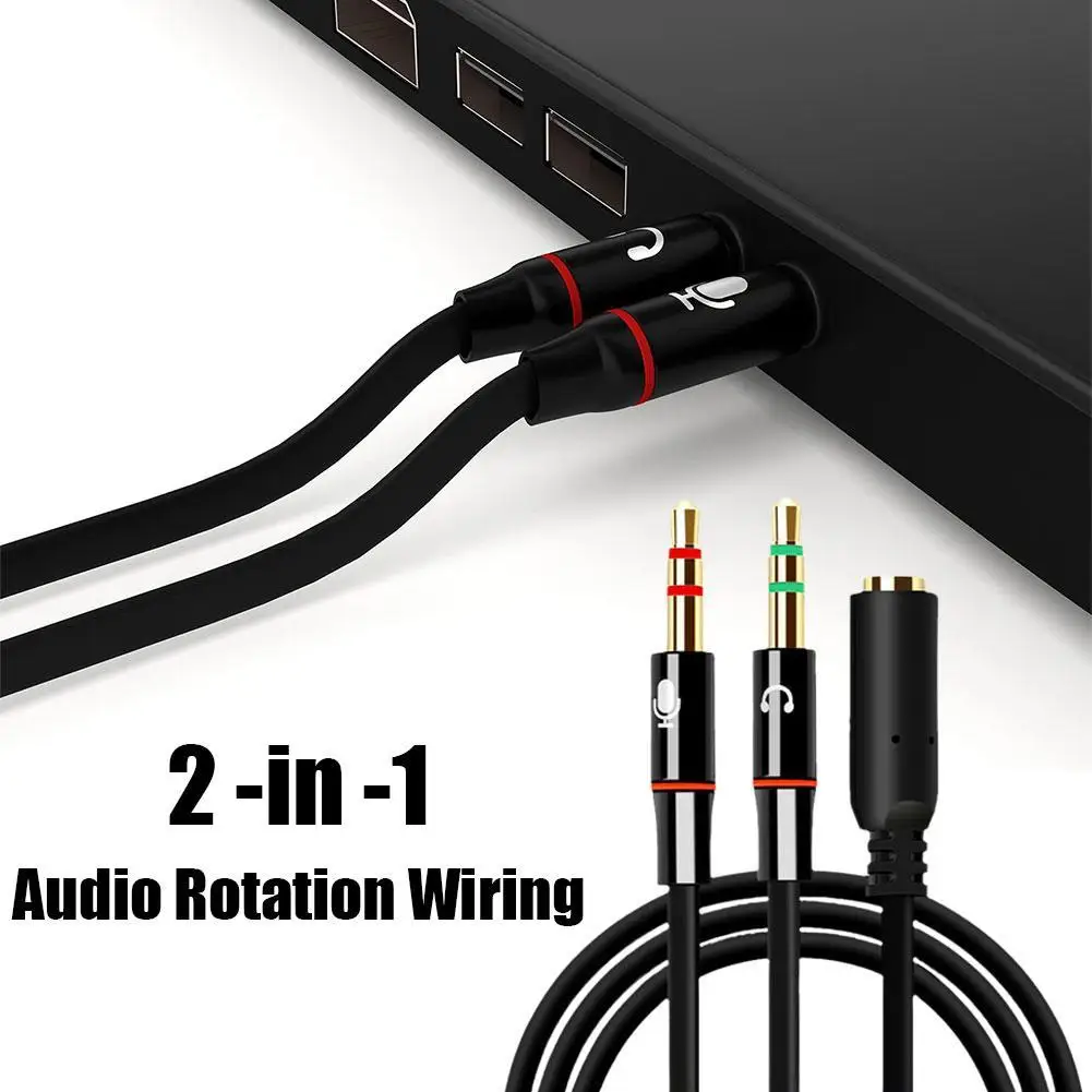 3.5mm Female To Dual 3.5mm Male Headphone Mic Audio Y Splitter Headphone Microphone Audio Converter Splitter For Computer