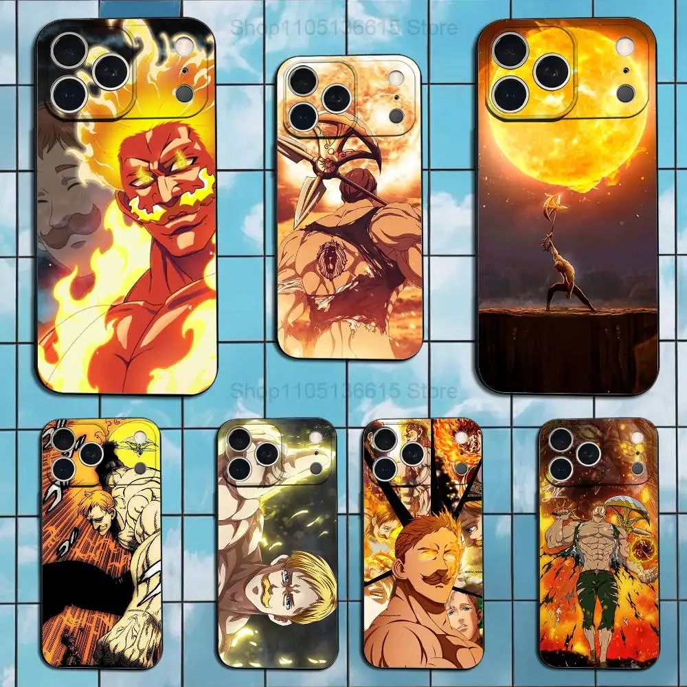

Comics E-Escanor Arrogant Case For iPhone 17,16,15,14,13,12,11 Air,Plus,Pro Max,XS,X,XR,SE,Mini,8,7,Soft Silicone Black Cover