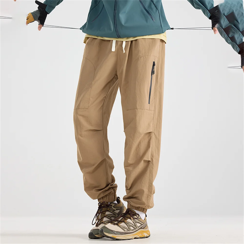 Celana jalan kaki tahan air pria CHRLCK, celana musim gugur untuk mendaki gunung, memancing, berkemah, celana hiking, jaket angin ketat