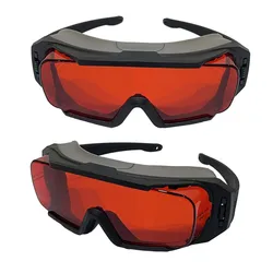 Perna removível Laser Marcação Goggles, óculos de proteção sem caixa, OD6 + CE, 180-532nm, 1Pc