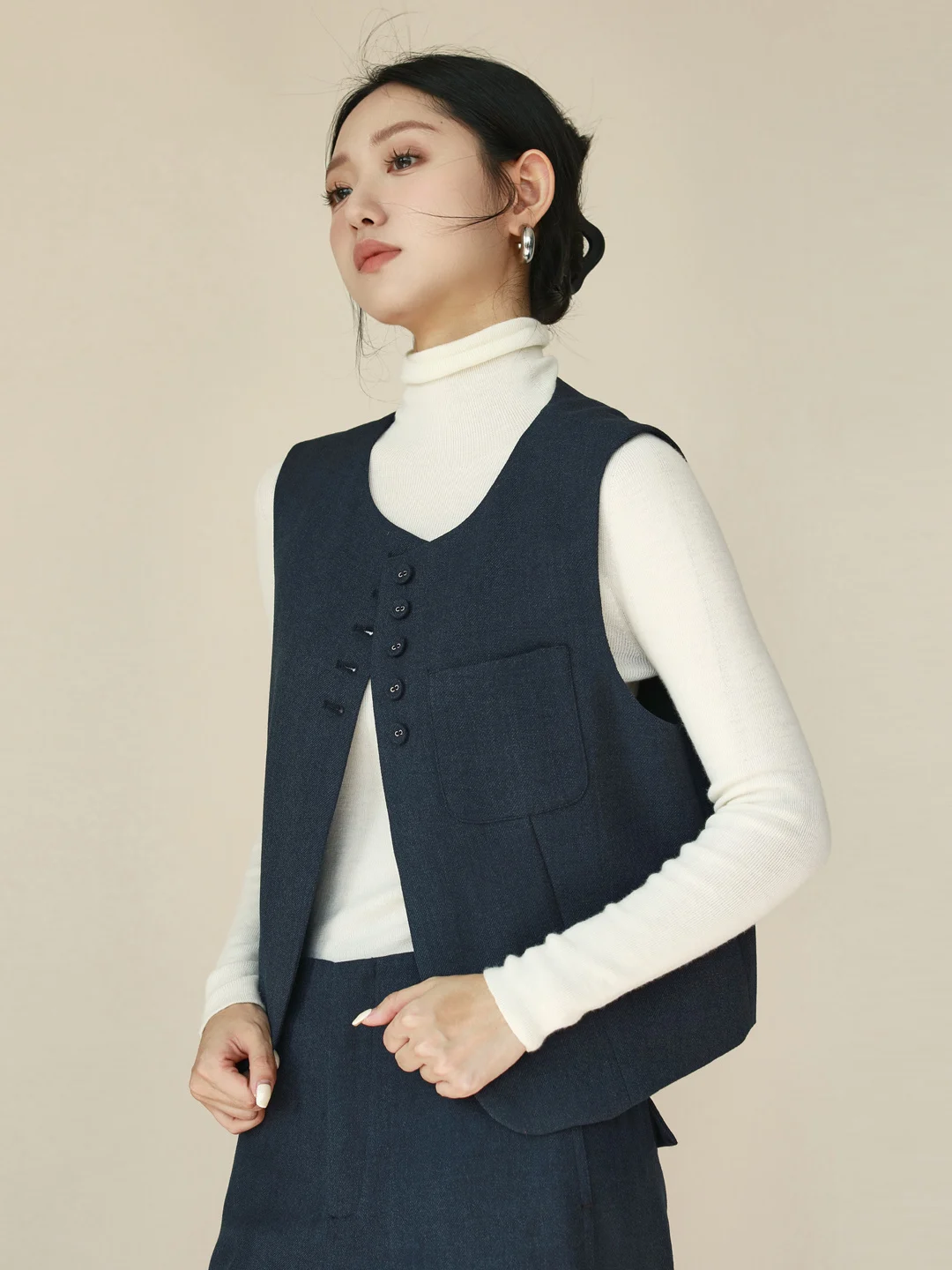 

Jomanda 2025 Autumn Winter Versatile Set W906 Vest Q769 Wide Leg Pants P803 Faionable Polyester Blend round Ne Single But...