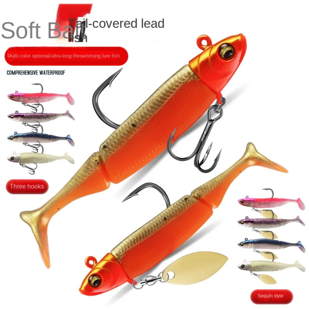 New 9.5cm 20g Soft bass Bait with Lead hook Dark Sleeper Jig SwimBait Trout Artificial Minnow Lure