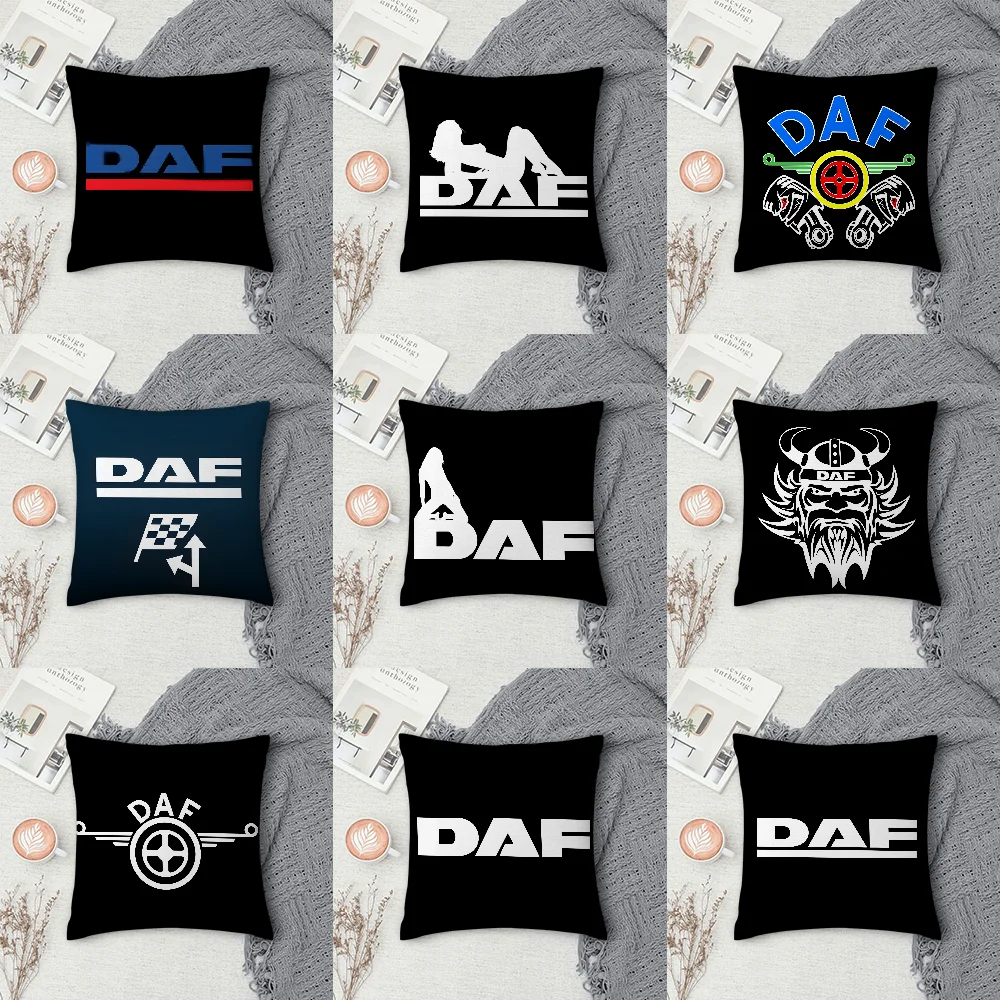 

D-DAF Truck Logo Pillow Case Sofa Decorative Home Double-sided Printing Short Plush Cushion Cover Throw Pillow Cover Gifts